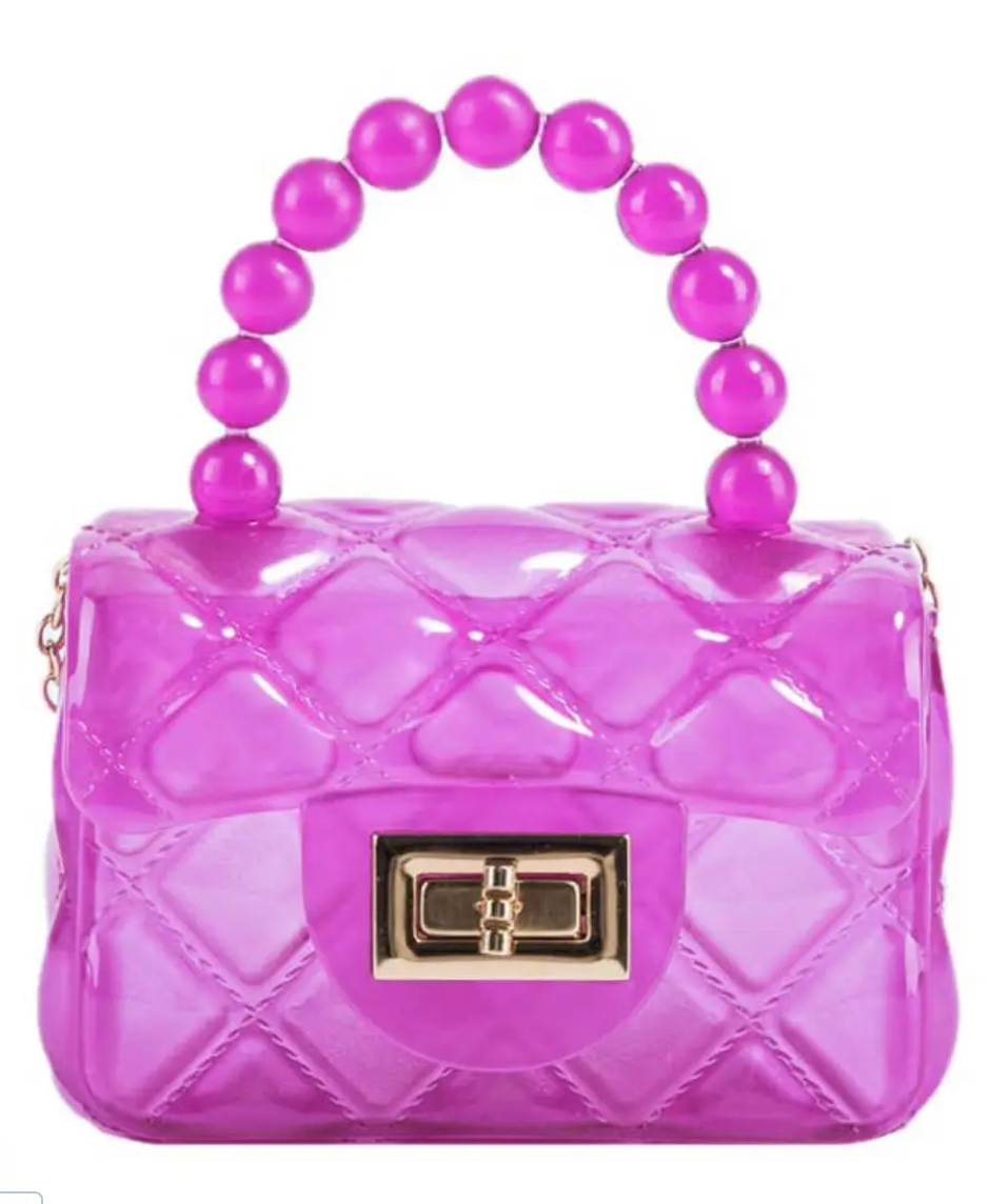 Mini Jelly Purse with Crossbody Gold Chain